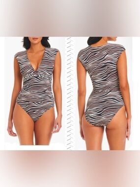 Bleu Rod Beattie Animal Instinct Cap Sleeve One-Piece Swimsuit Size 20W